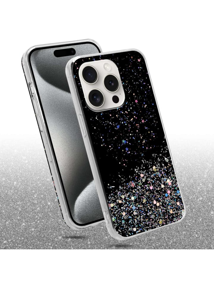 cadorabo Hülle für Apple iPhone 15 PRO Glitter in Schwarz mit Glitter günstig kaufen onesize