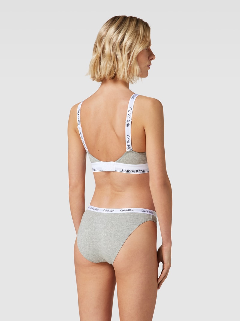 Bralette mit Label-Details in hellgrau