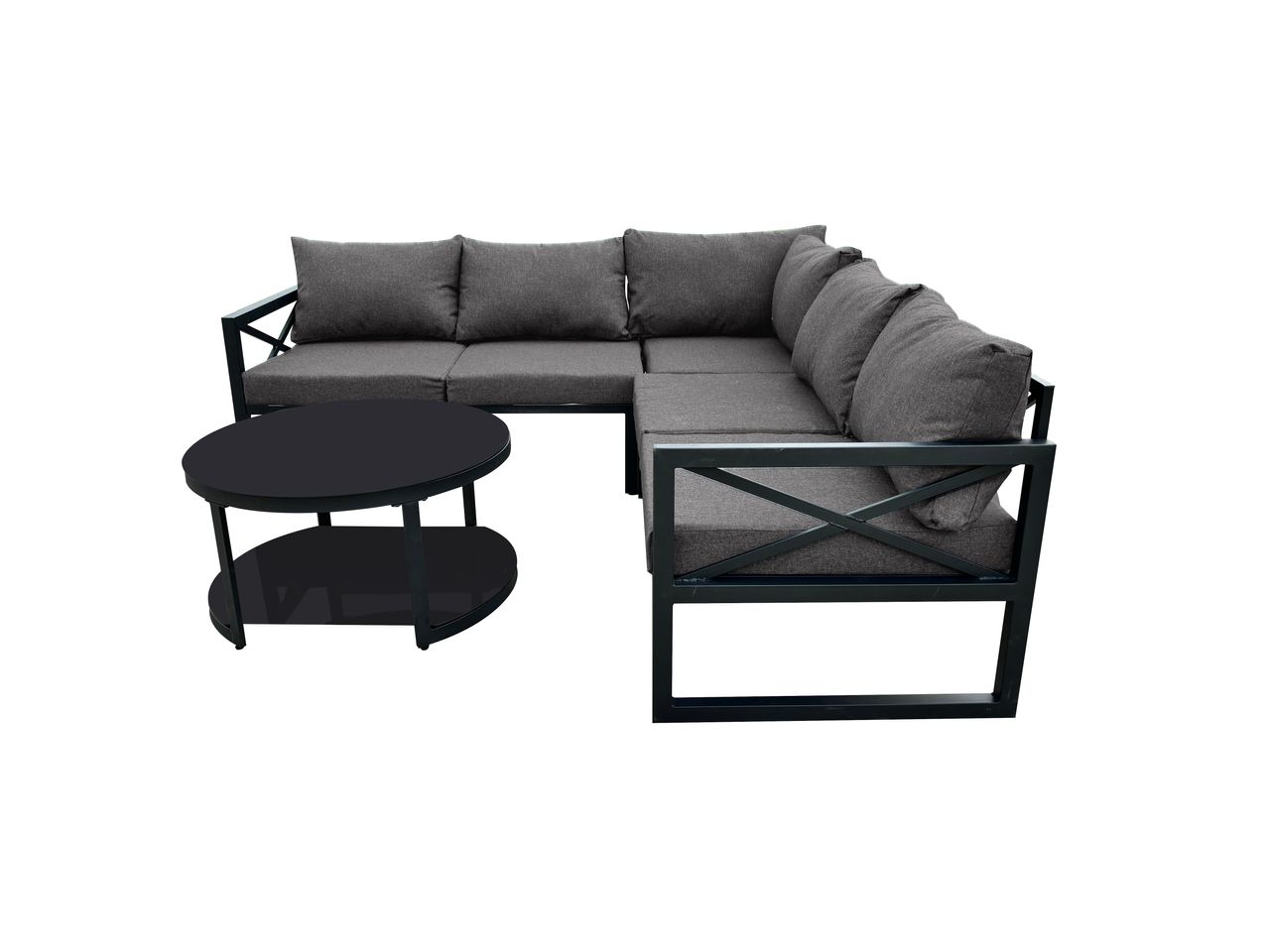 Happy Home Happy Home Ecklounge Set HGS63-DGR dunkelgrau