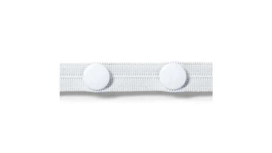 Prym Knopfloch-Elastic mit 3 Knöpfen 12 mm weiß 3 m