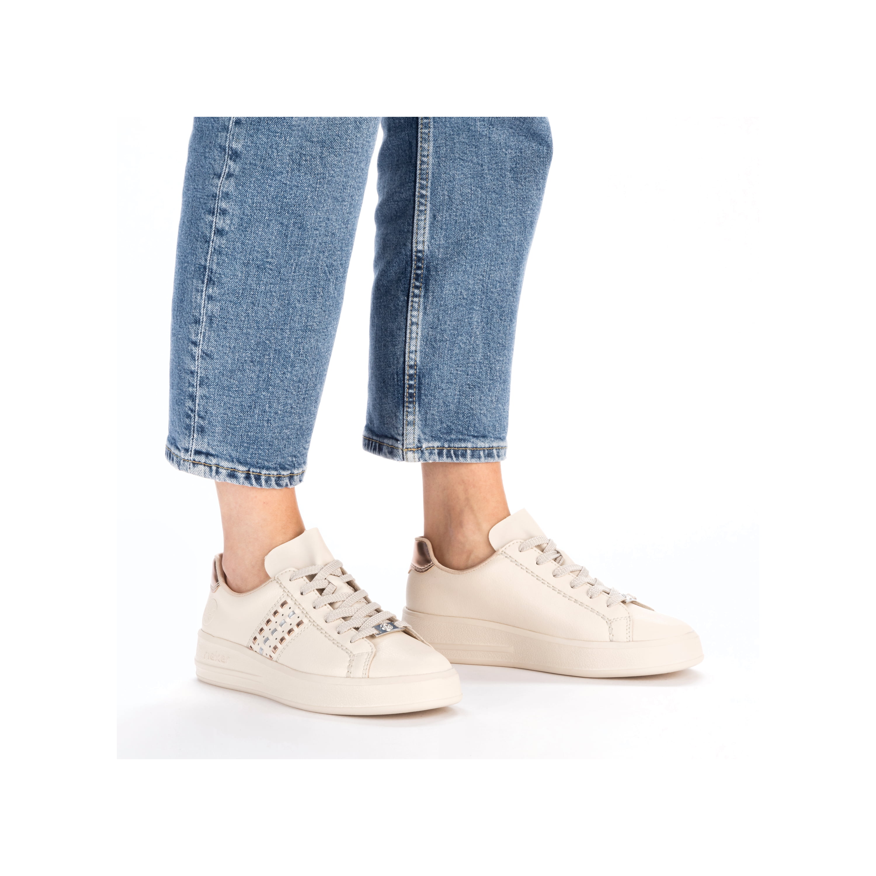 Rieker Damen Sneaker Low hellbeige