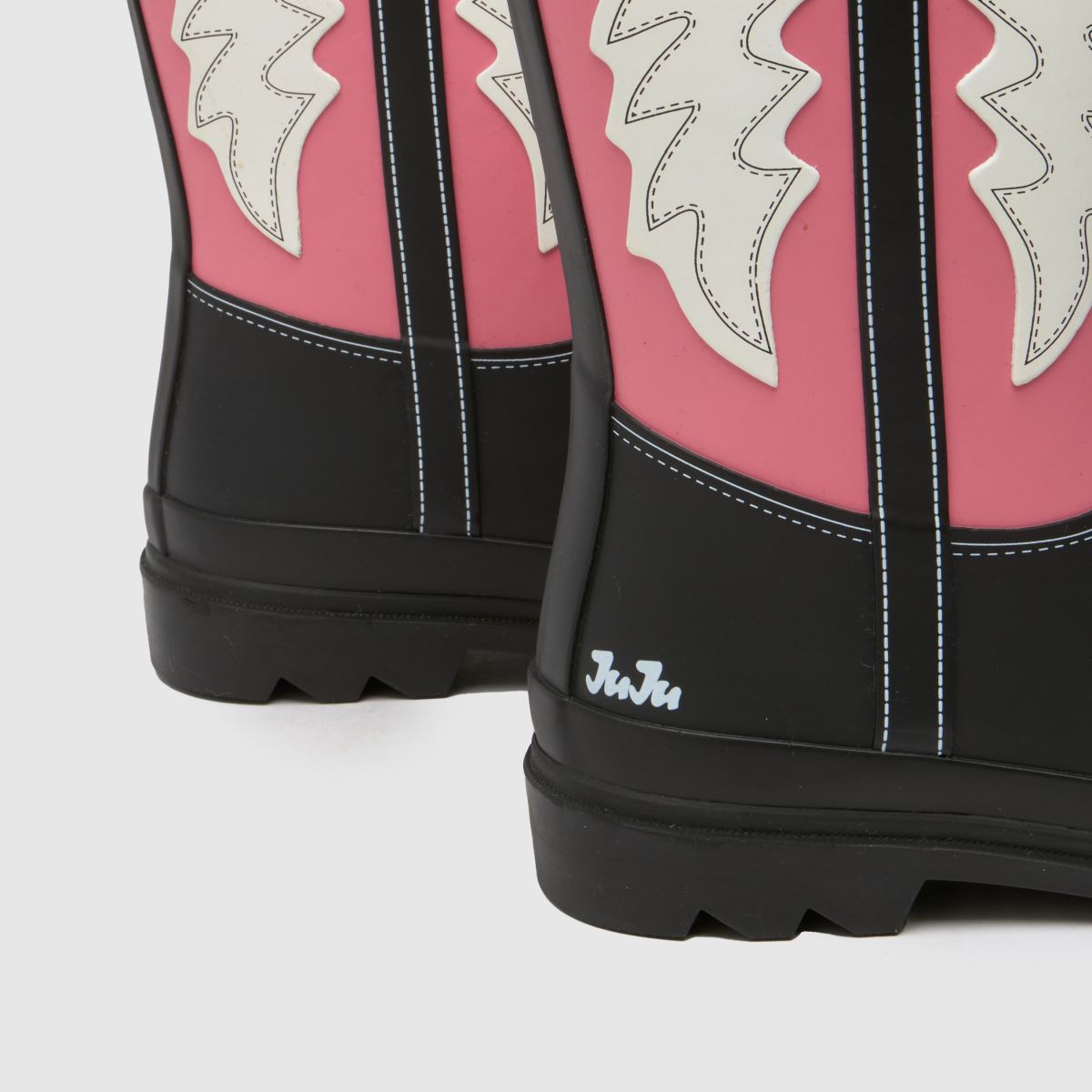 JUJU JELLIES svarta & rosa gummistövlar för flickor
