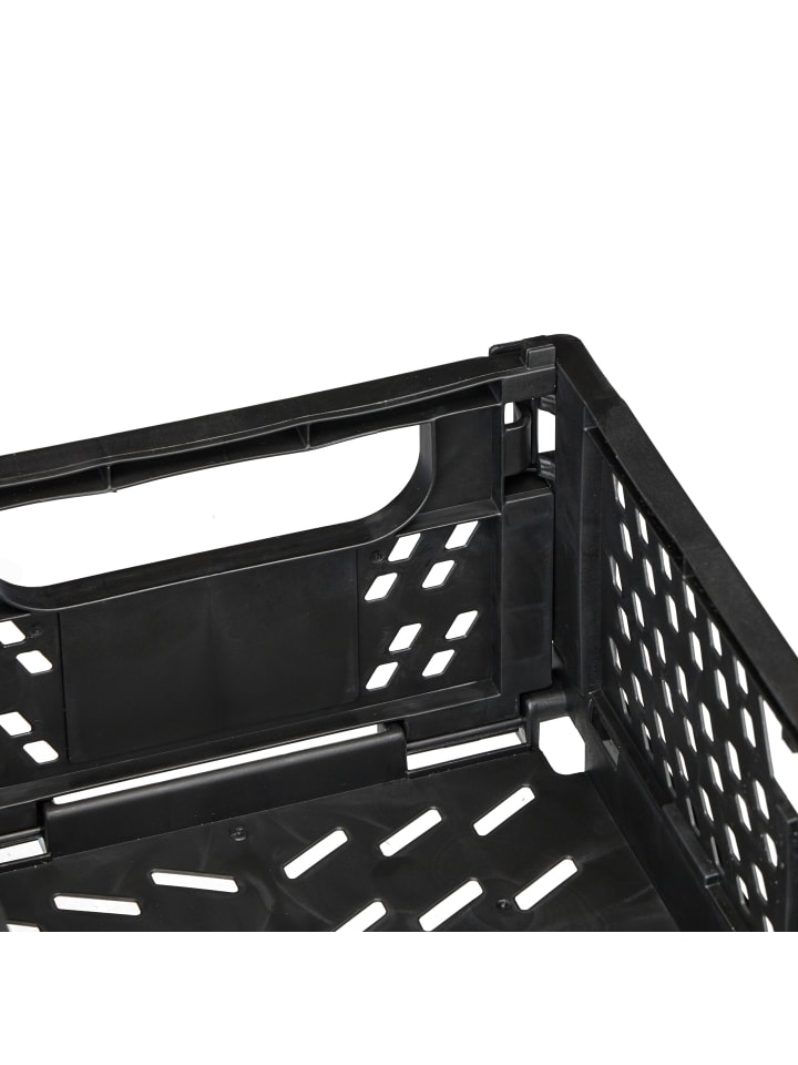 relaxdays 2 x Klappbox in Schwarz - (B)25 x (H)10 x (T)16,5 cm günstig kaufen onesize