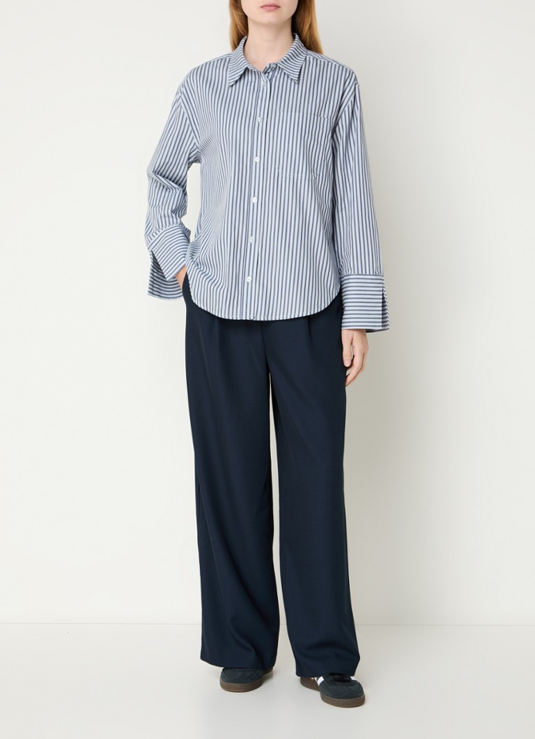 Modström Lainey blouse with stripe print and chest pocket