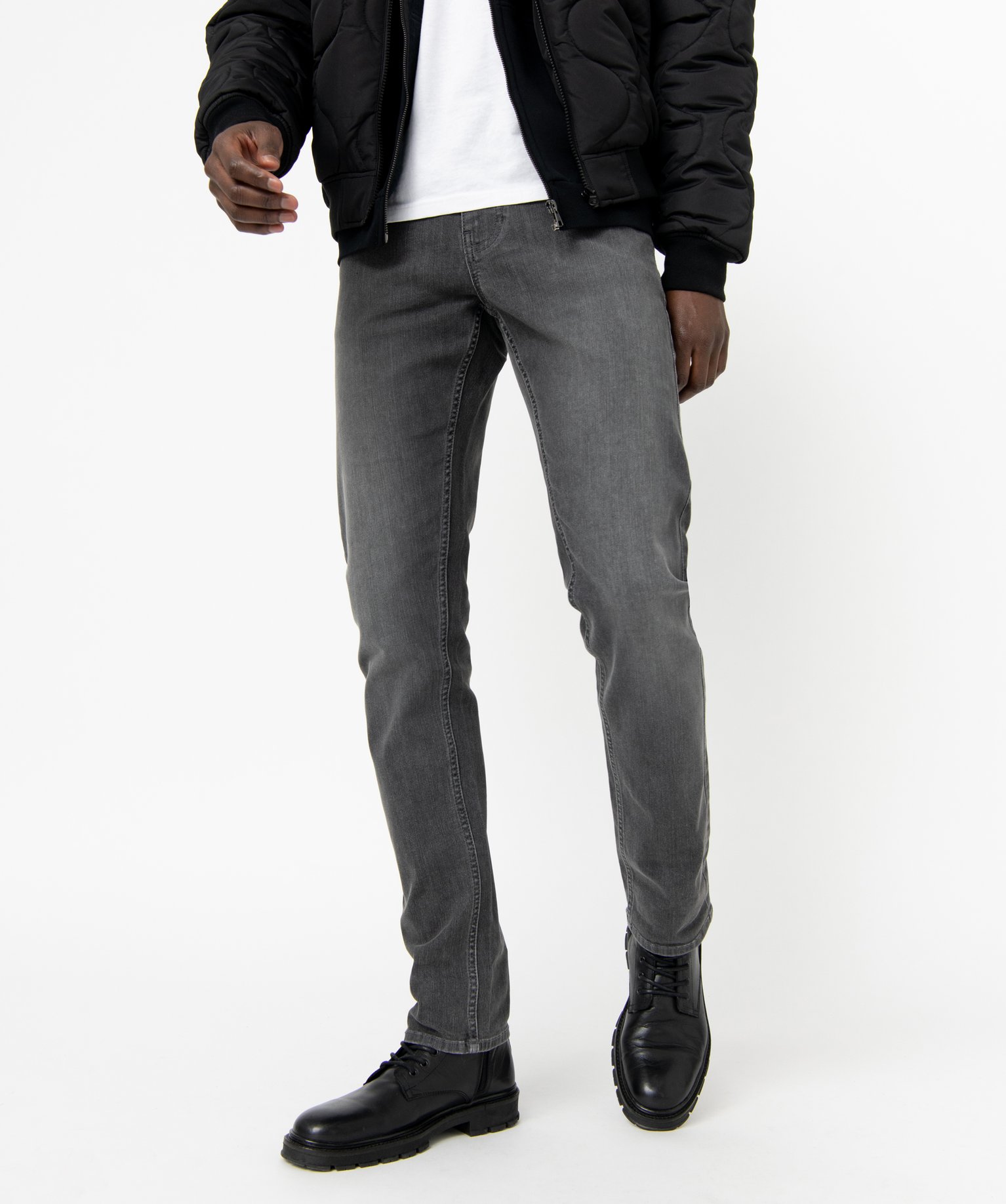 Jean noir droit en coton stretch homme stone | GEMO