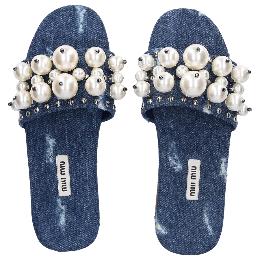 Miu Miu - Sandalen Denim - blau