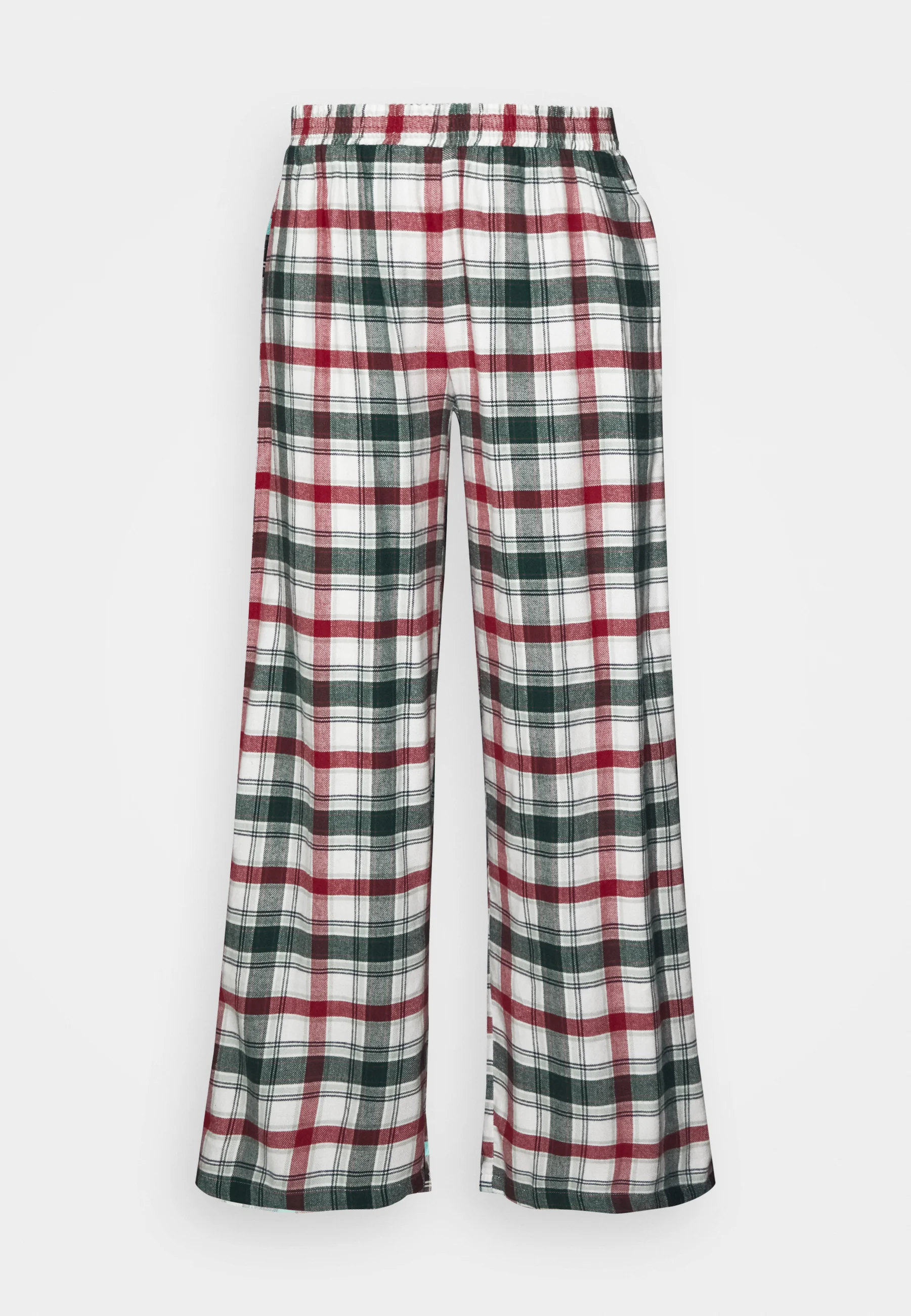 Pijama de algodón con camisa y pantalón ancho.