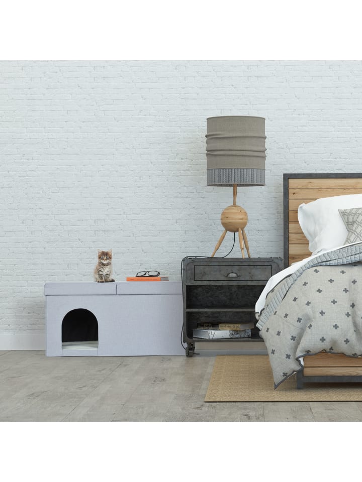 relaxdays Katzenhöhle in Grau - (B)74,5 x (H)38,5 x (T)37 cm günstig kaufen onesize