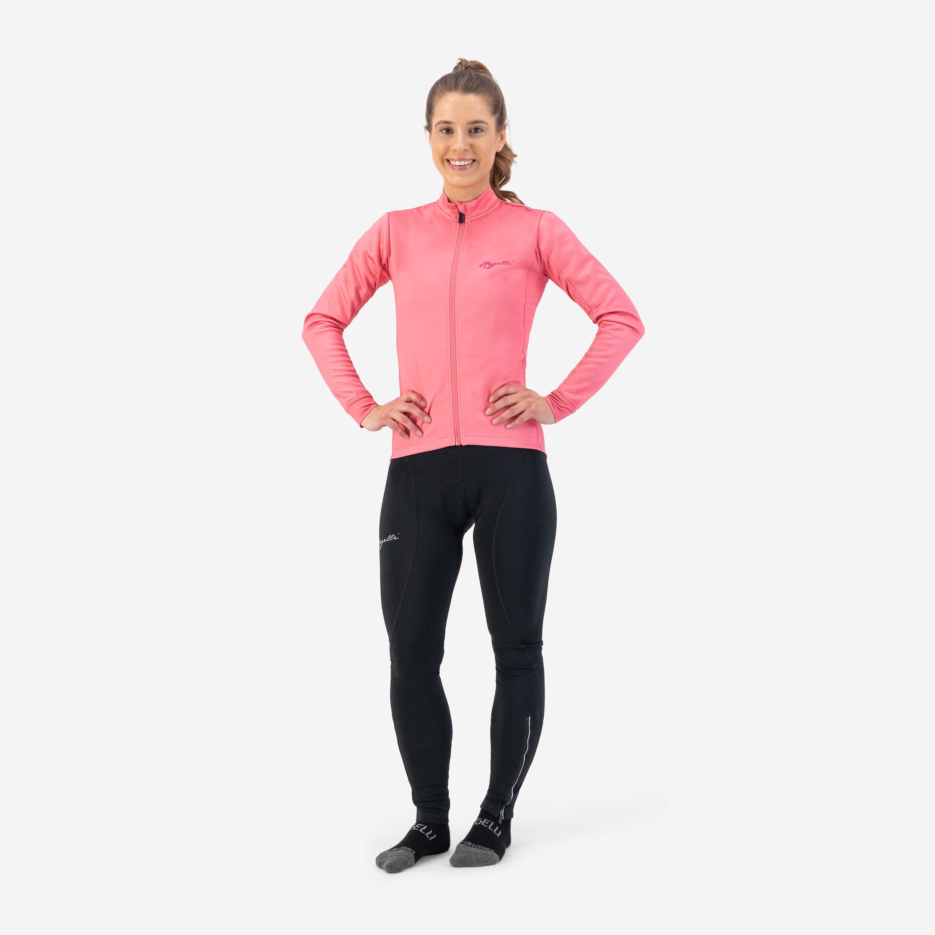 Rogelli Core Pink Damen Langarm-Radtrikot