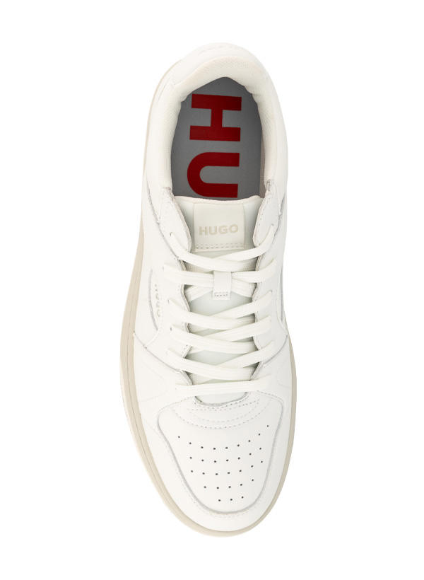 HUGO, Sneaker Hadrian, Material-Mix, weiß