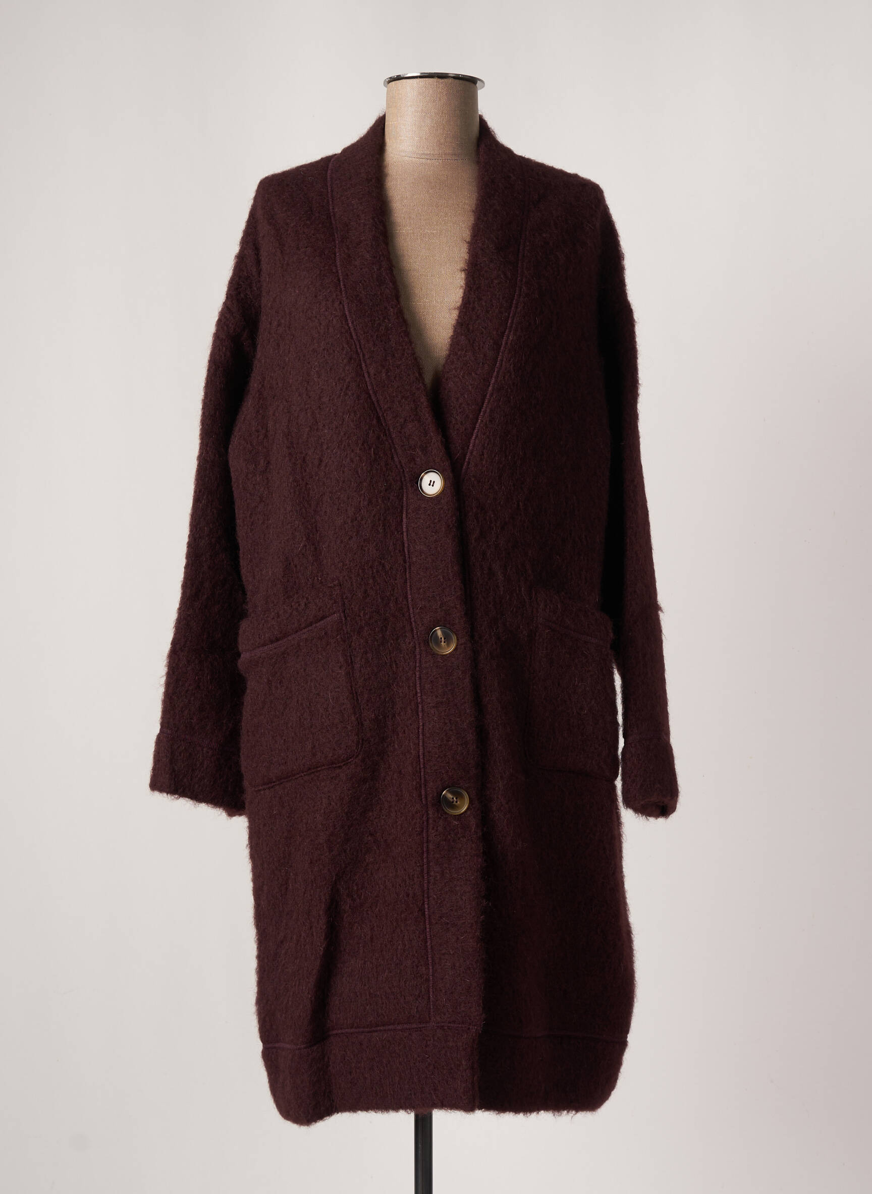 Ottod Ame Manteaux Longs Femme couleur rouge
