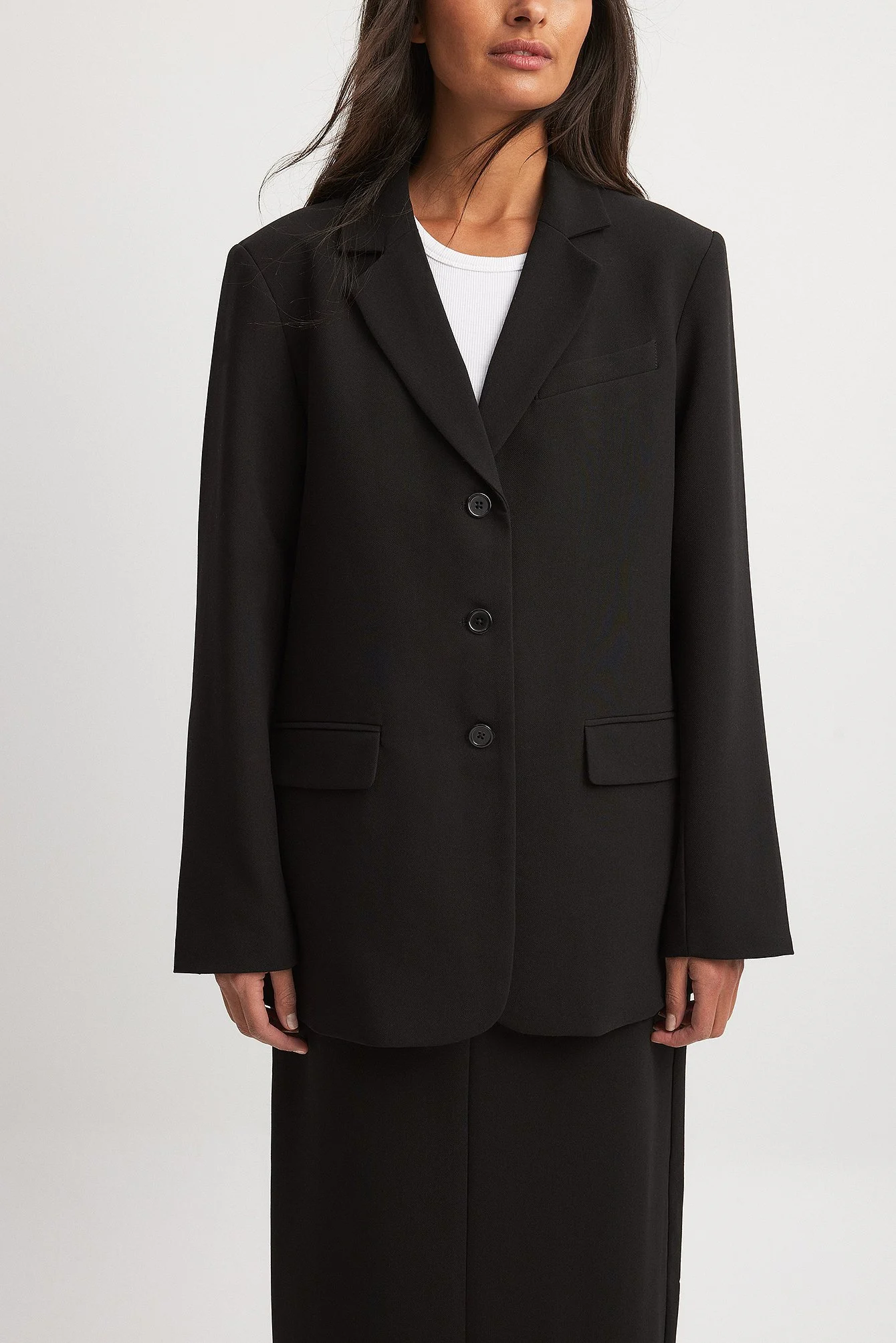 Oversize-Blazer mit drei Knöpfen