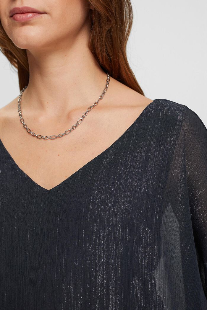 Metallic-Chiffonbluse