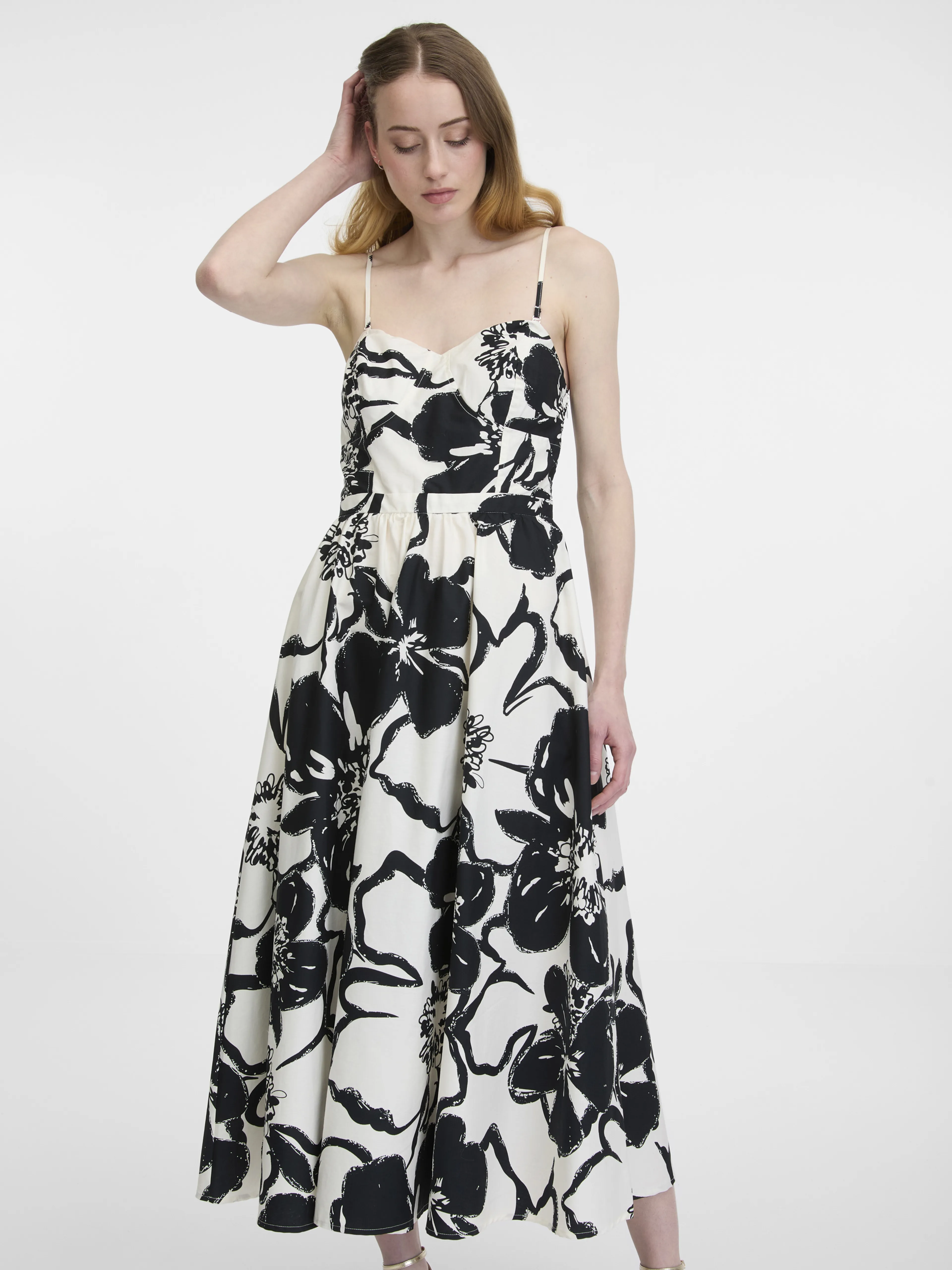 Schwarzes gemustertes Damenkleid ORSAY
