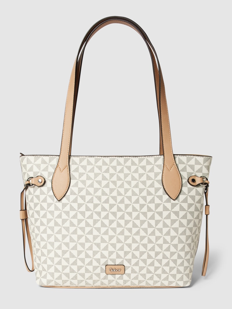 Shopper mit Allover-Muster in ecru