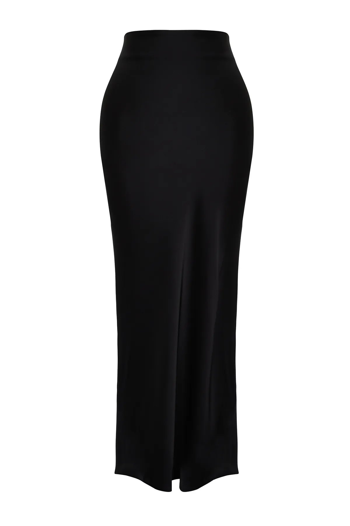 Trendyol Collection  Schwarzer langer Satinrock TPRAW24ET00040
