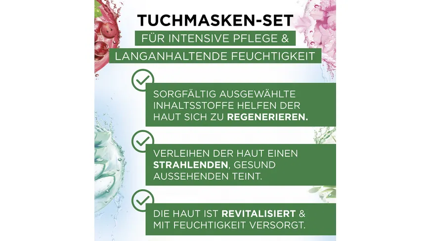Garnier SkinActive Tuchmasken-Set Feuchtigkeits-Boost für deine Haut