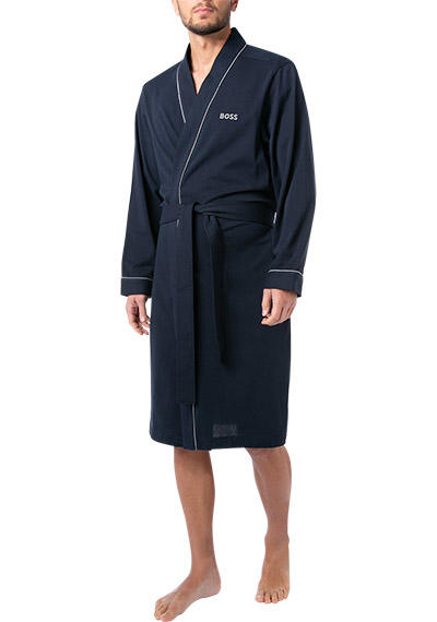 BOSS Black, Bademantel, Baumwoll-Jersey, dunkelblau