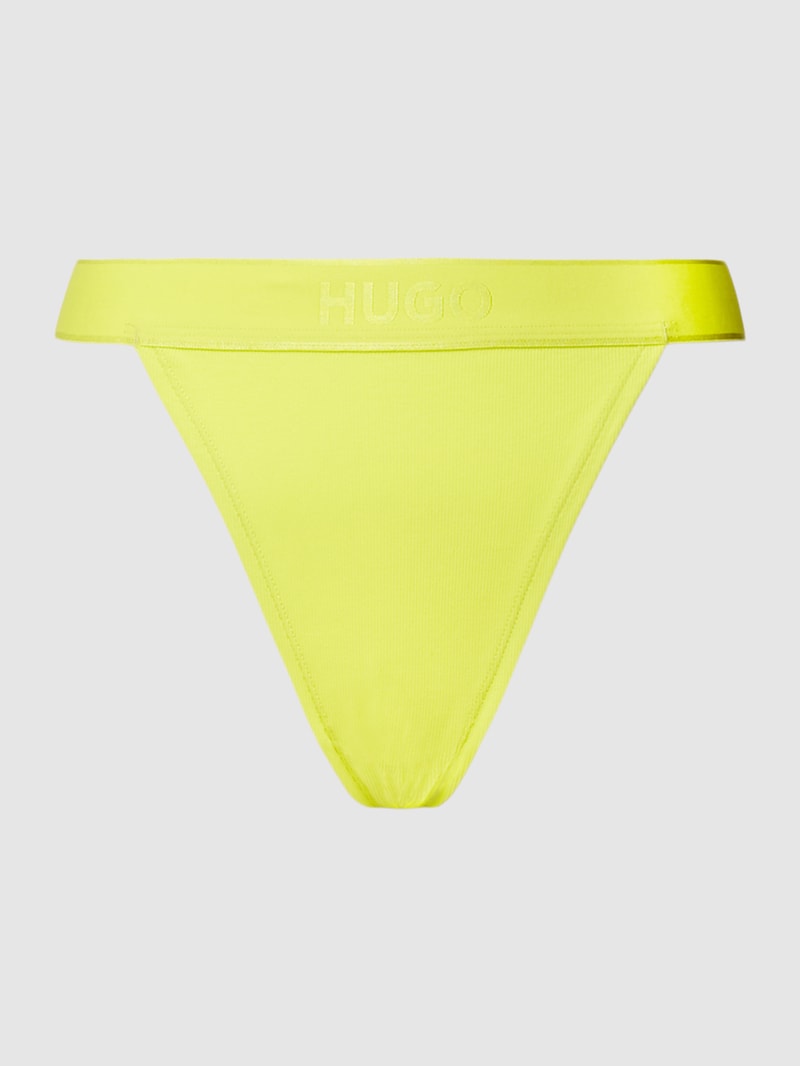 String mit elastischem Logo-Bund Modell 'Rib' in neon gelb