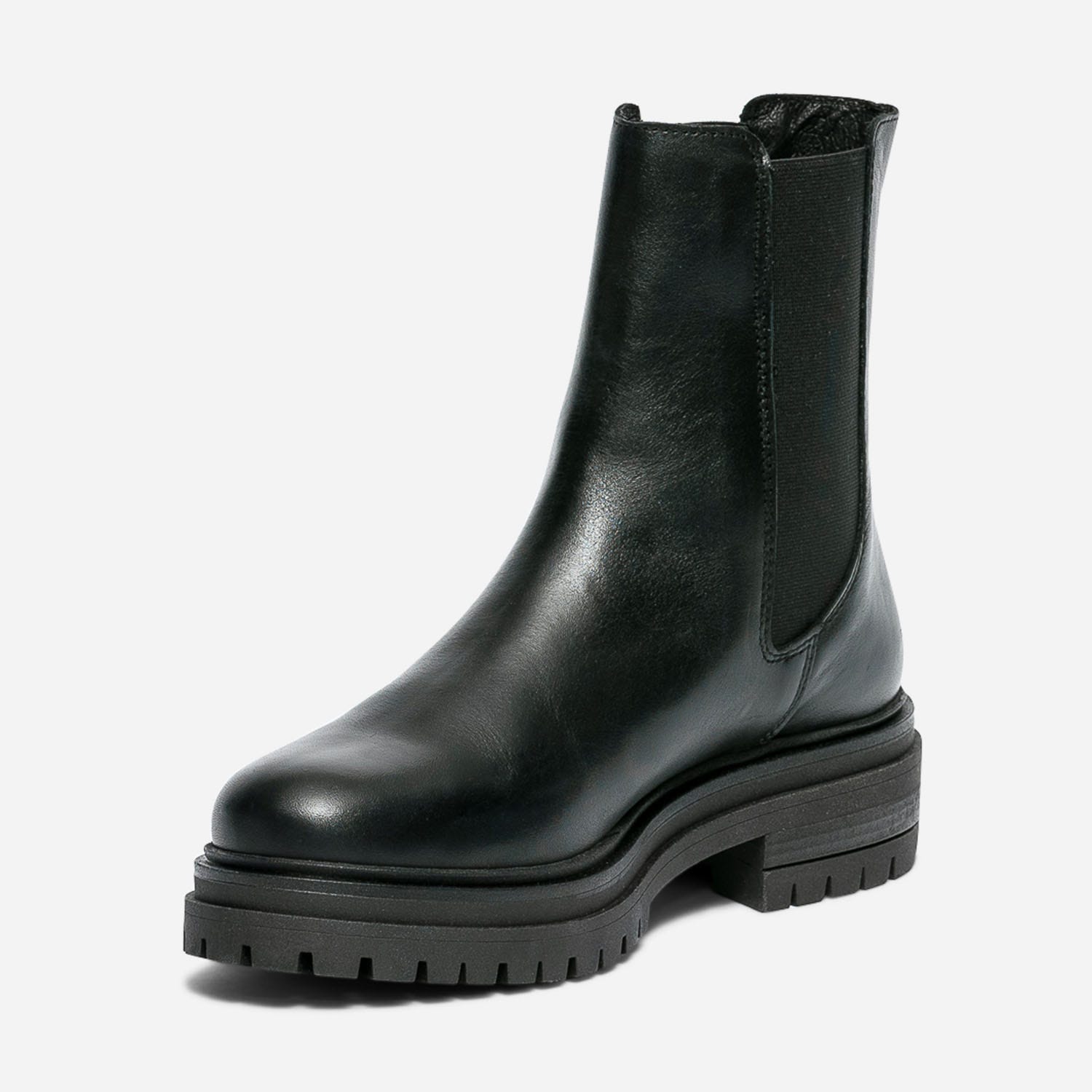 Chelsea boots TEXTO noir en cuir à semelle crantée
