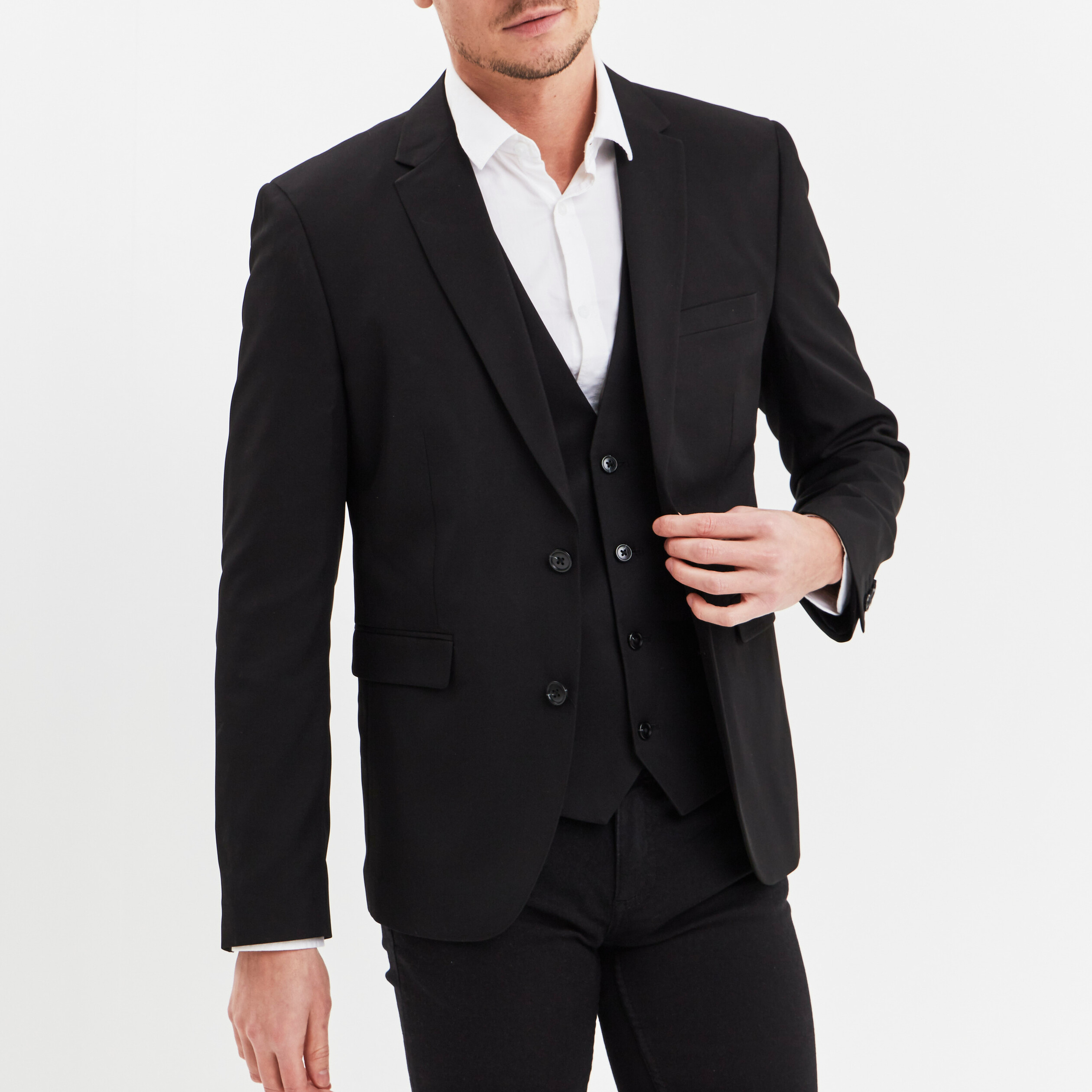 Veste de costume droite noir homme | La Halle