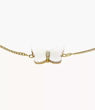 Fossil Gliederarmband Sutton Radiant Wings Butterfly Perlmutt weiß