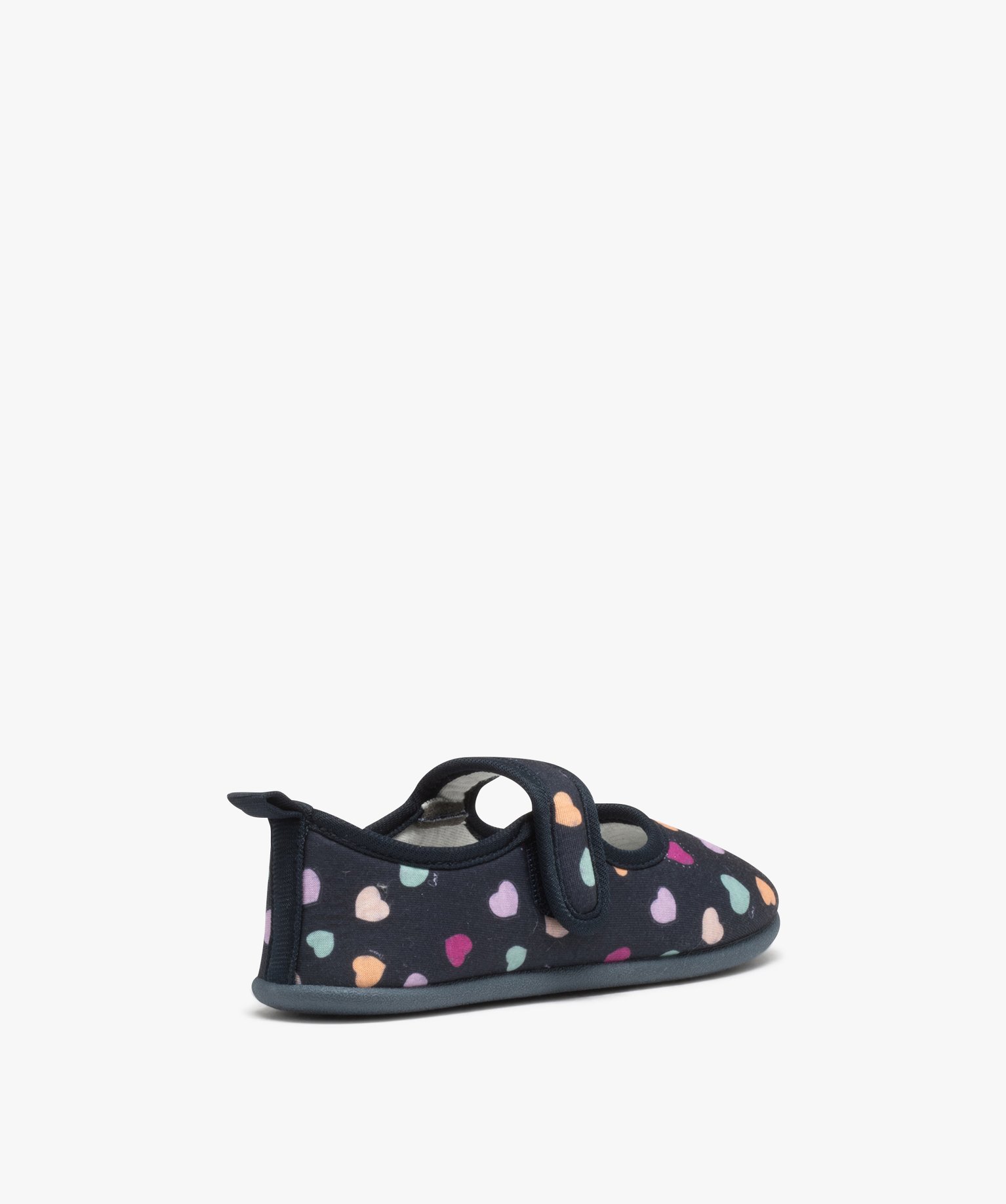 Chaussons fille ballerines à petits coeurs colorés bleu | GEMO