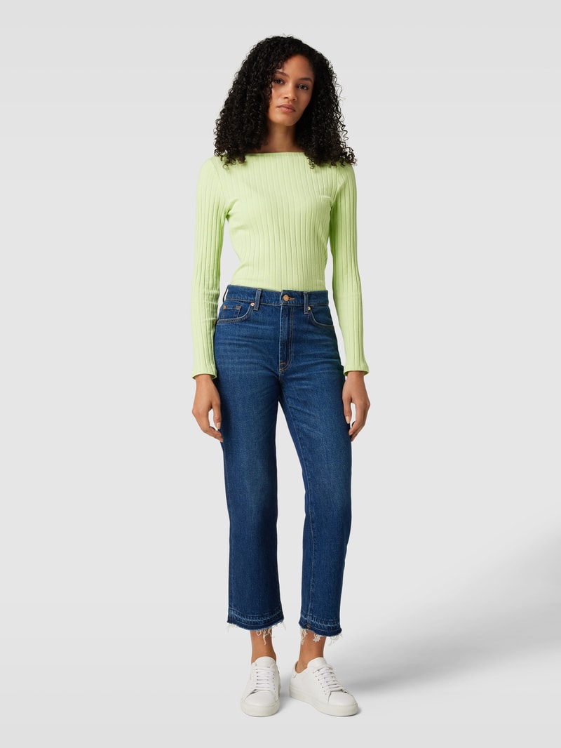 Longsleeve mit U-Boot-Ausschnitt Modell 'Sovke' in hellgrün