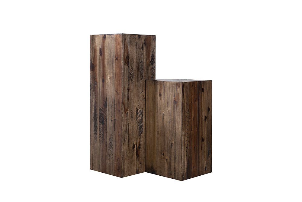 riess-ambiente Beistelltisch COLUMNA 50cm vintage braun, Massivholz · Deko-Säule · Handarbeit · Akazie