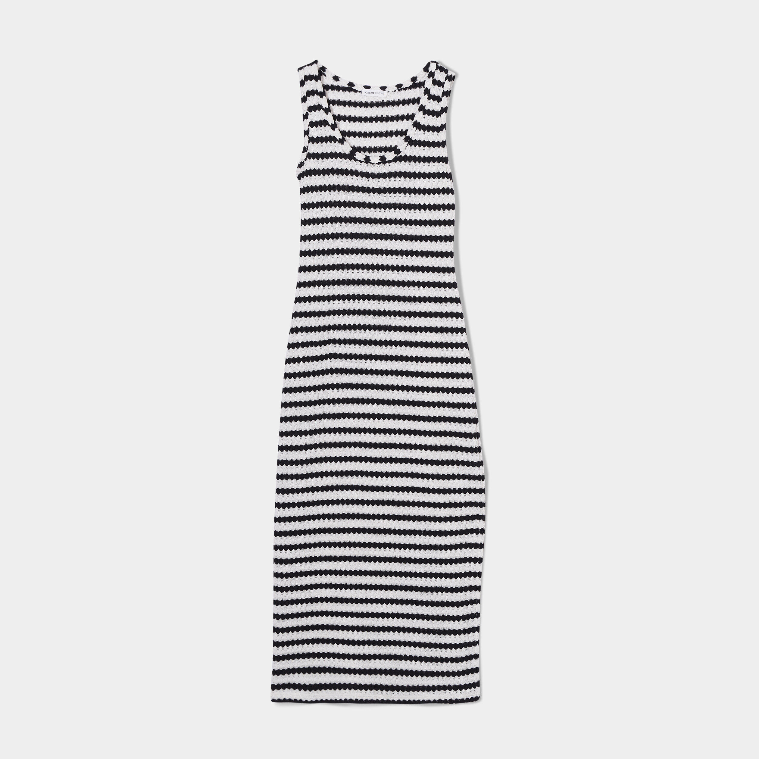 Robe midi moulante à bretelles ecru femme | Cache Cache