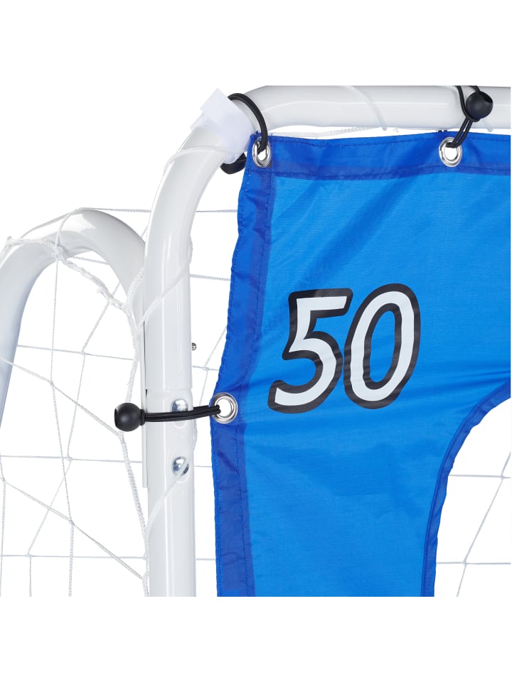 relaxdays Fußballtor in Weiß/ Blau - (B)235 x (H)170 x (T)85 cm günstig kaufen onesize