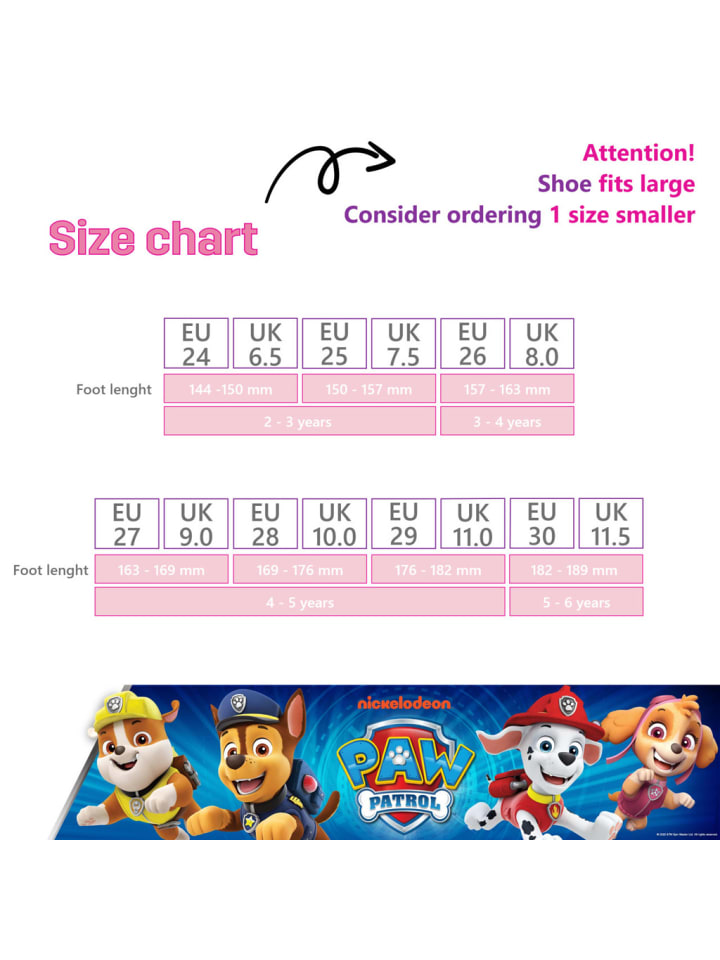 Paw Patrol Hausschuhe mit Paw Patrol Skye Motiv, in Rosa, Ballerina design günstig kaufen
