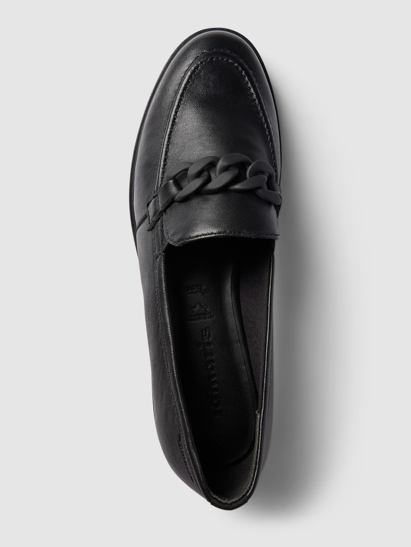 Penny-Loafer aus echtem Leder in schwarz