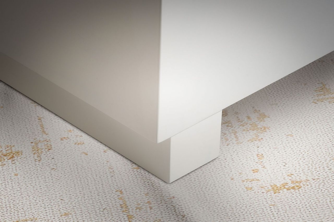 Wohnling Couchtisch MONOBLOC Weiß Hochglanz 60x60 cm Wohnzimmertisch Sofatisch