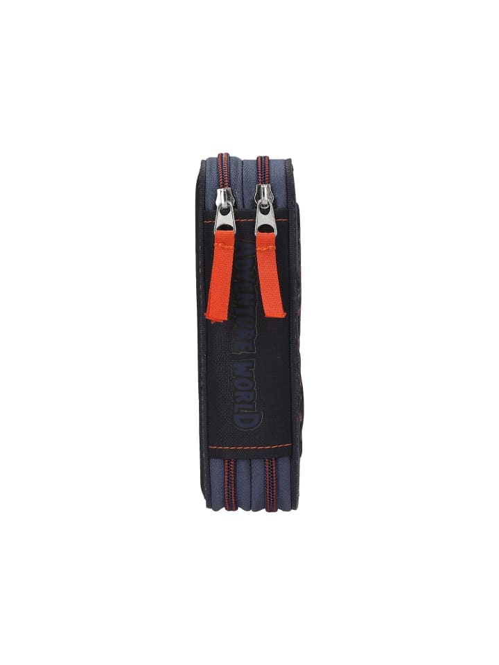 Depesche 2-Fach Federtasche mit Spinne Adventure World 5,5 x 12 x 19 cm in blau-orange günstig kaufen onesize