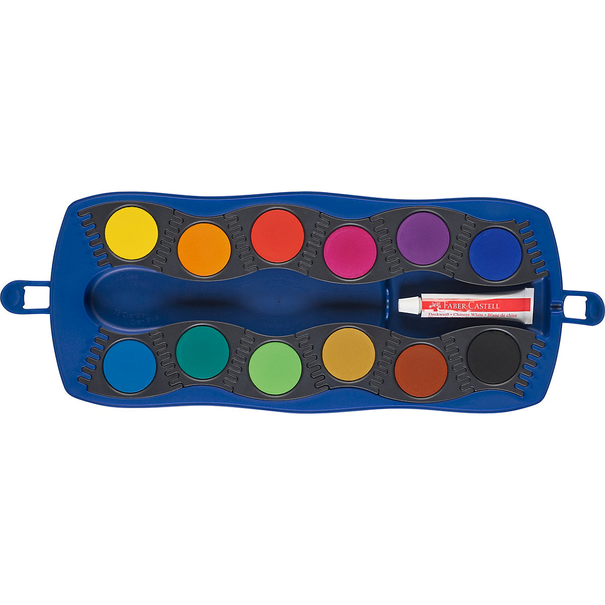 CONNECTOR Deckfarbkasten blau, 12 Farben inkl. Deckweiß