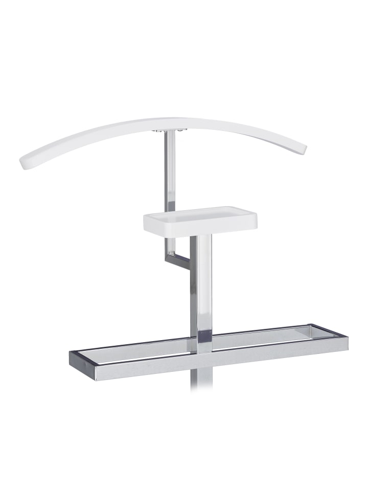 relaxdays Herrendiener in Silber-Weiß - (B)47 x (H)112 x (T)30 cm günstig kaufen onesize