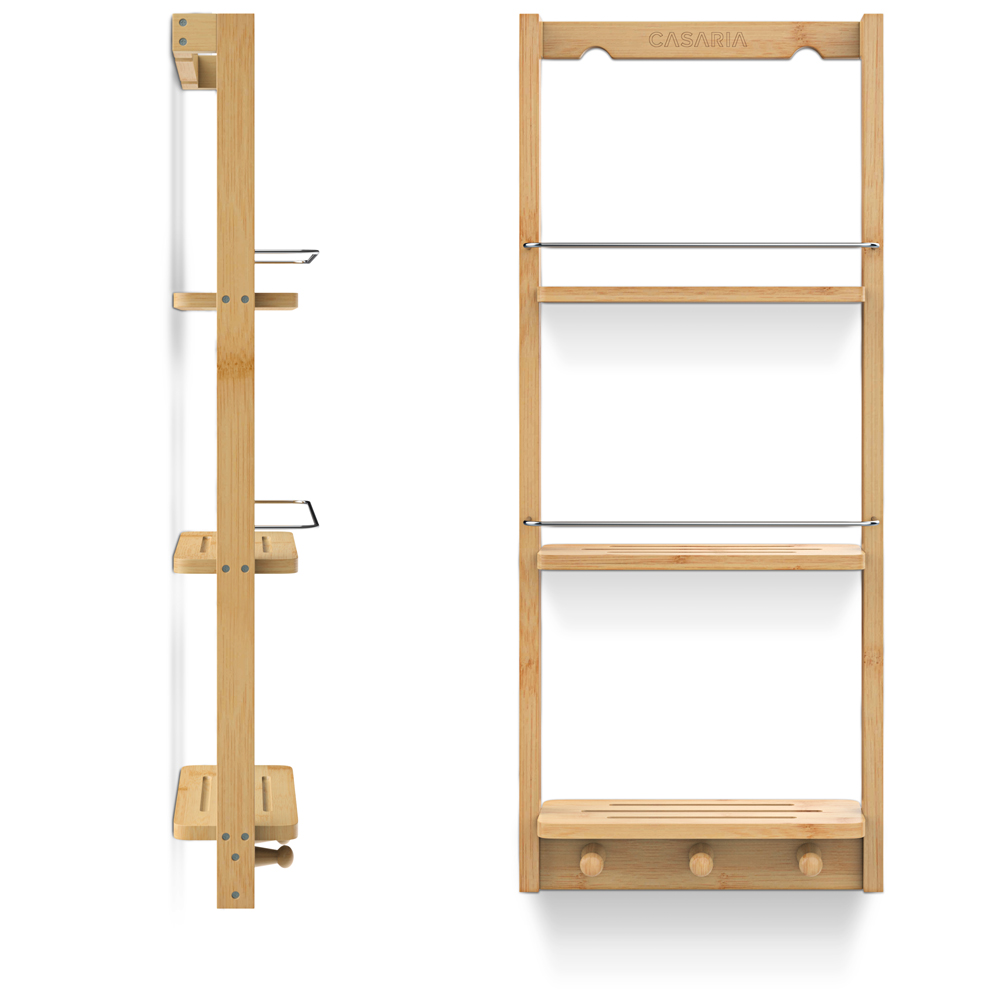 Casaria Duschregal Bambus 3 Fächer 70 x 28,5 x 10cm braun