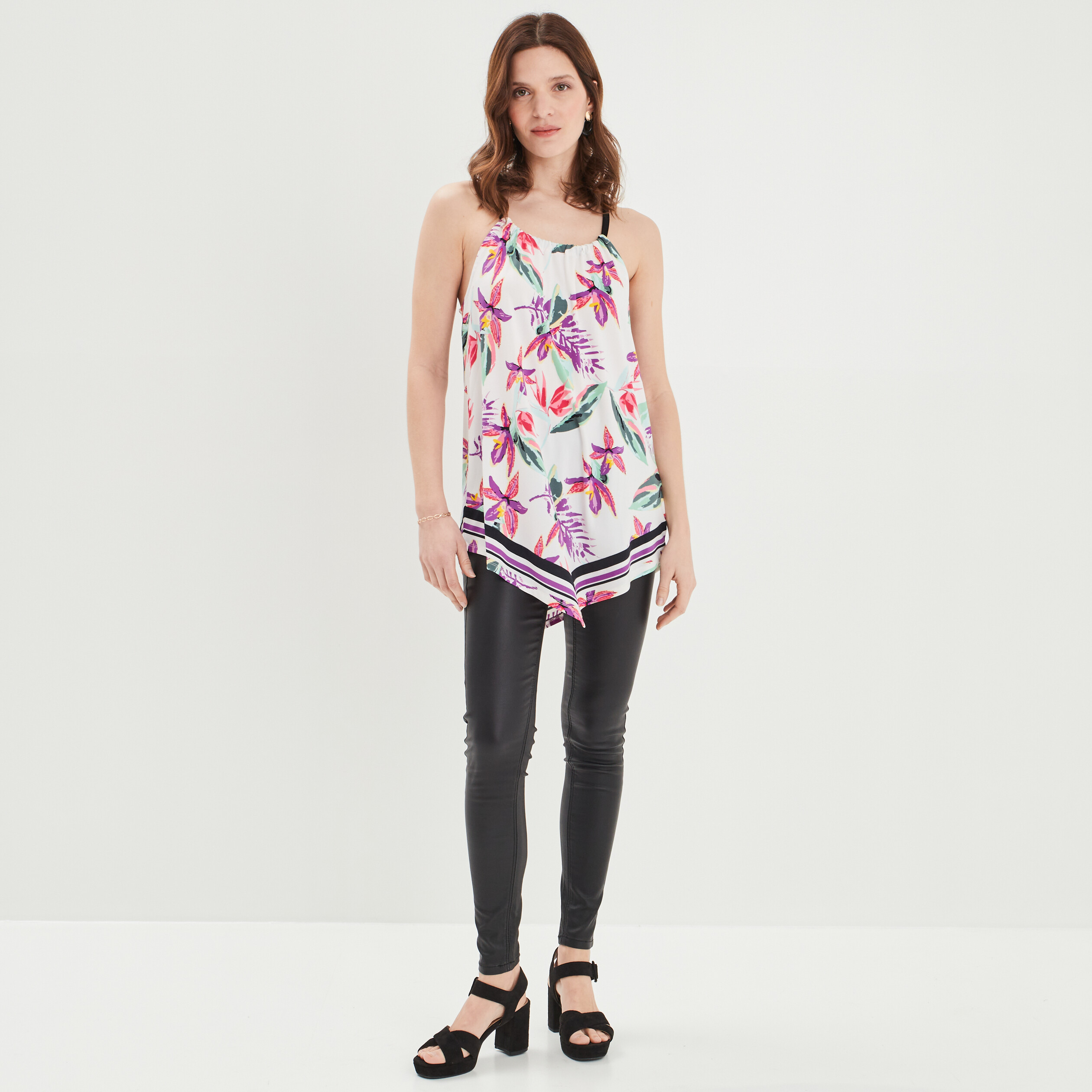 Débardeur bretelles larges ecru femme | La Halle