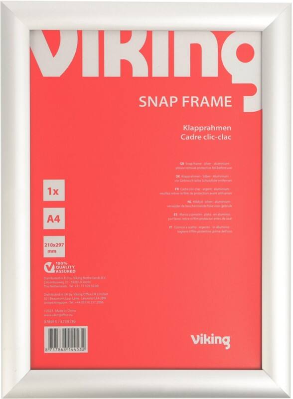 Viking DIN A4 Wandmontierbarer Klapprahmen 978915 210 x 297 mm Silber