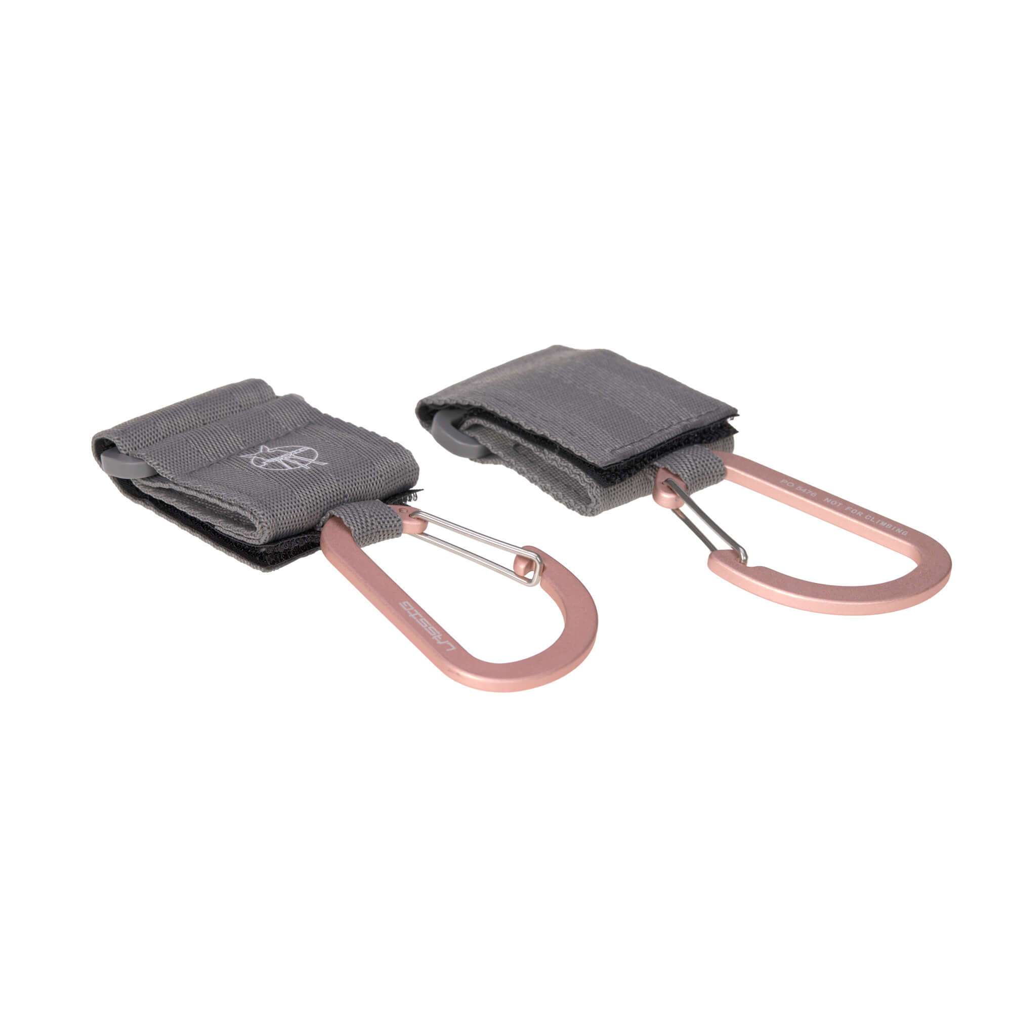 Kinderwagenhaken 2er Set - Karabiner, Grau