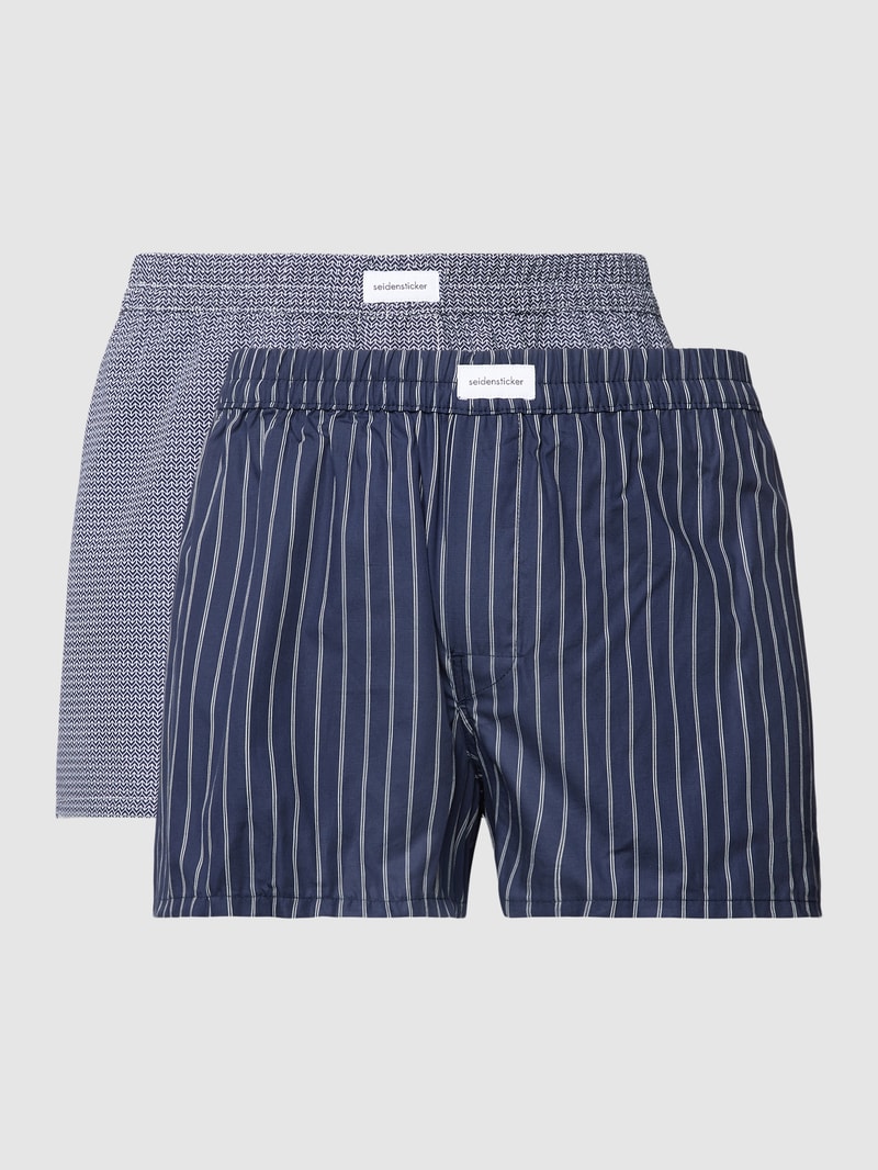 Boxershorts mit Allover-Muster im 2er-Pack in dunkelblau