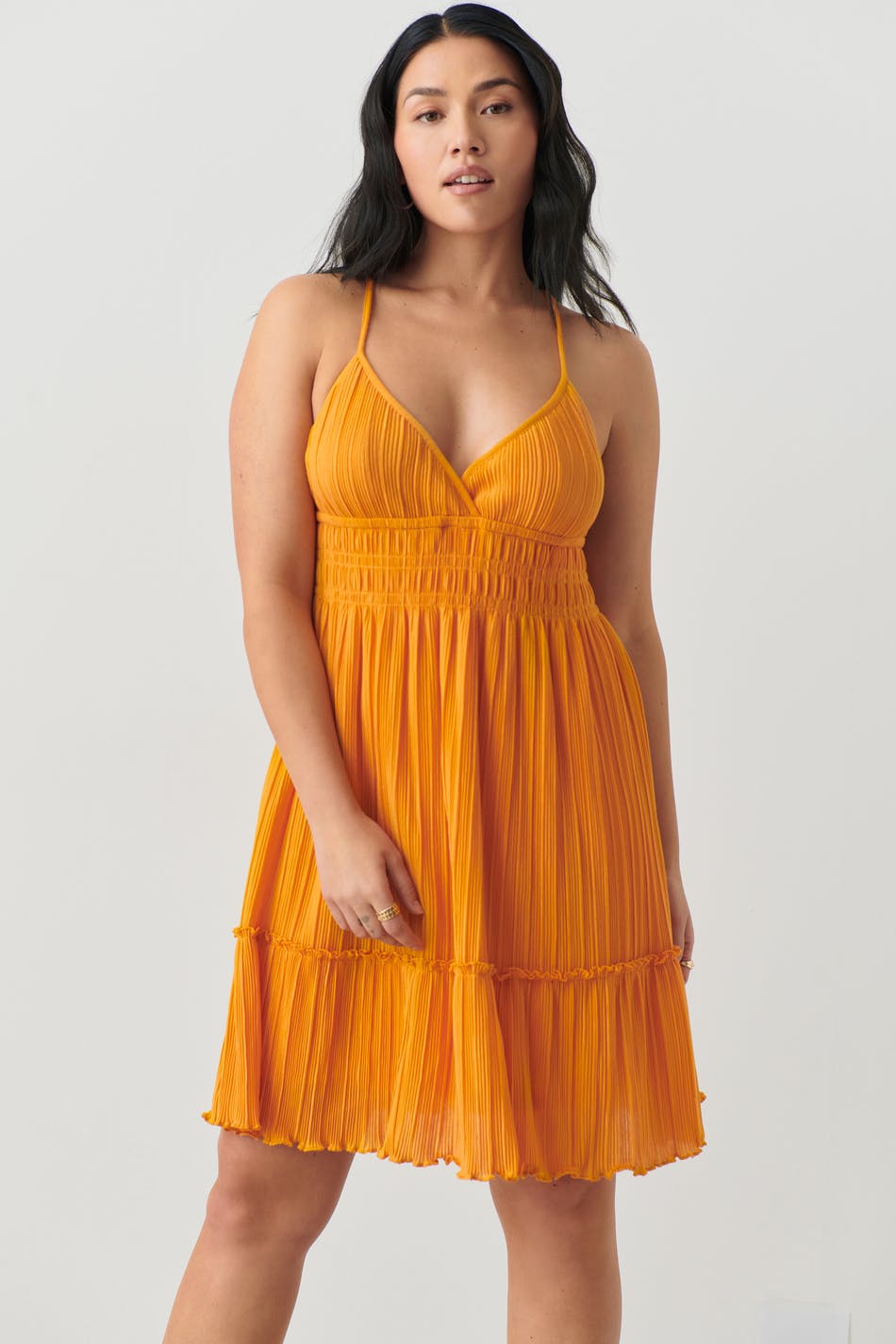 Plissé mini dress