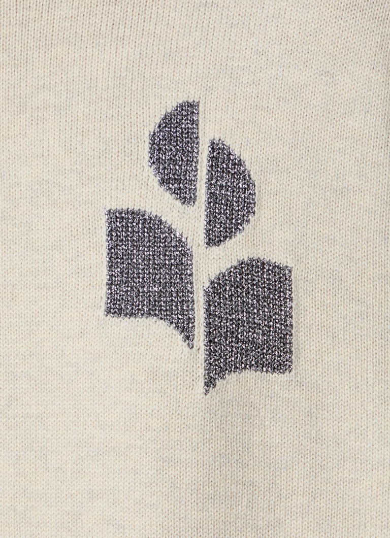Isabel Marant Nash -ohutneuleinen poolopaita villasekoitteesta, jossa logopainatus ja lurex