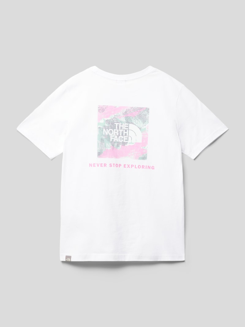 T-Shirt mit Label-Print in weiß