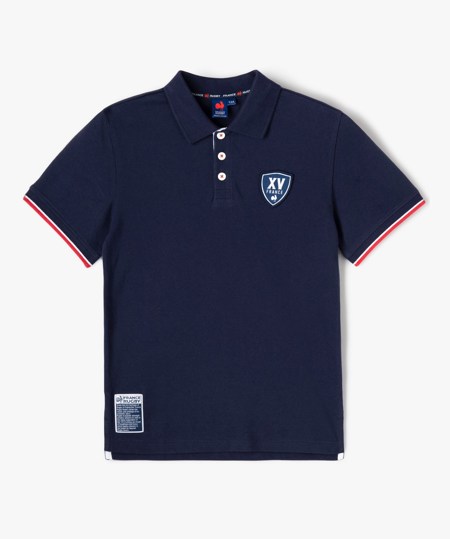 Polo officiel du XV de France à manches courtes Garçon - F... bleu | GEMO