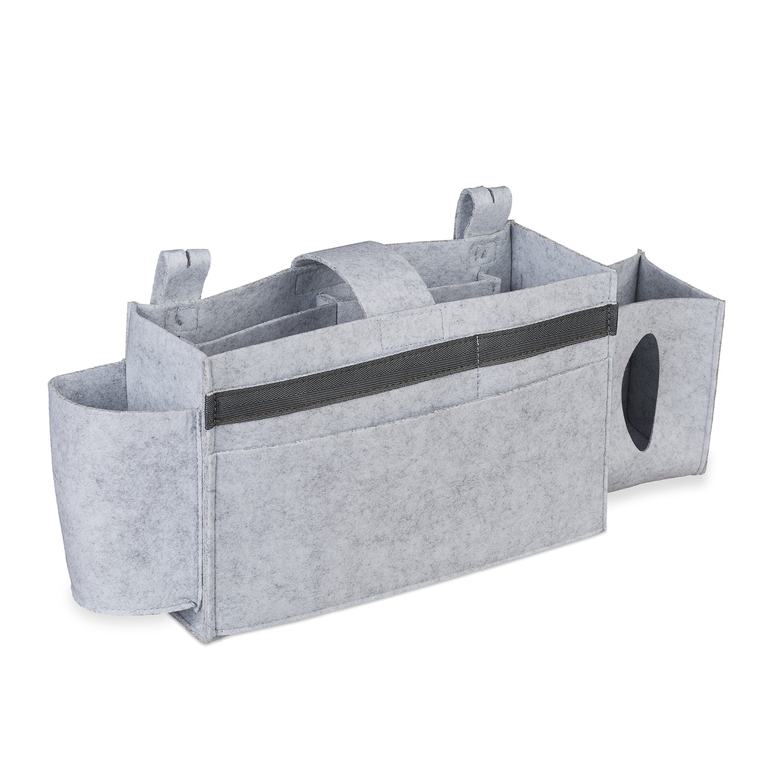 relaxdays Betttasche Betttasche für Hochbett aus Filz, hellgrau