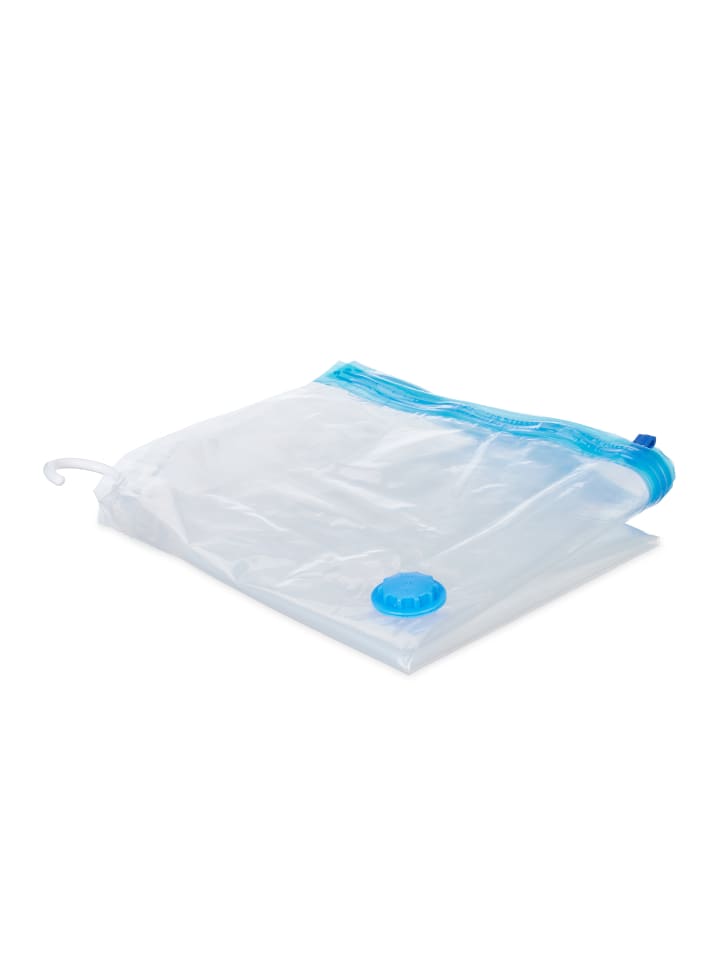 relaxdays 4-tlg. Vakuumbeutel-Set in Transparent/ Blau günstig kaufen onesize