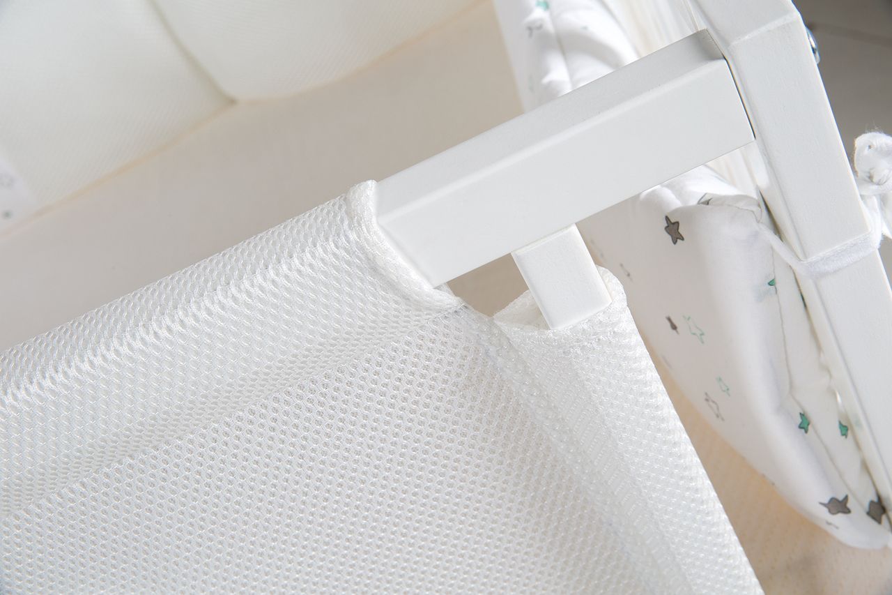 Roba safe asleepRoom Bed 60 x 120 cm 'Sternenzauber', Beistellbett inkl. Zubehör, weiß lackiert