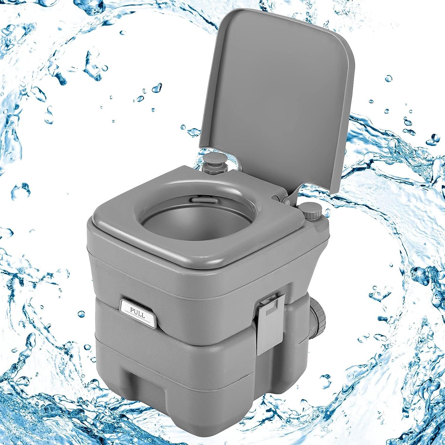 KOMFOTTEU Campingtoilette Reisetoilette, tragbare Toilette 20L